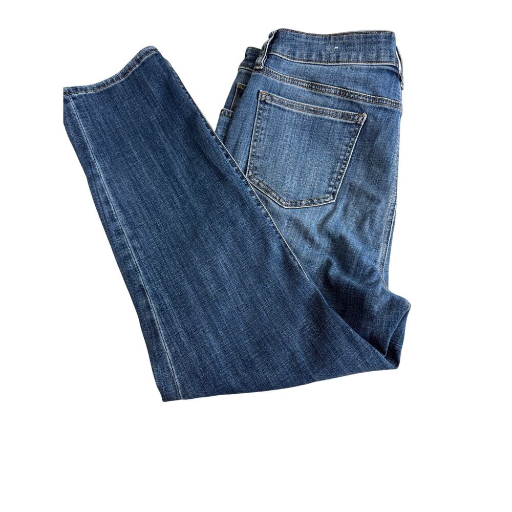 Chico's jeans Girlfriend Slim Leg crop blue stretch denim 5 pocket Sz 2 US 12